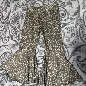 Charming Floral Kids Bell-Bottom Pants
